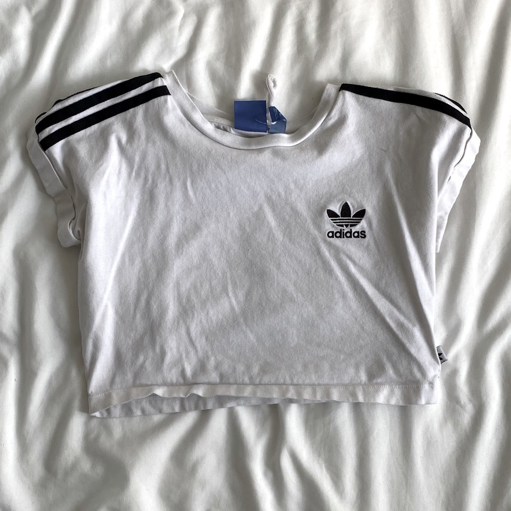 White adidas croptop